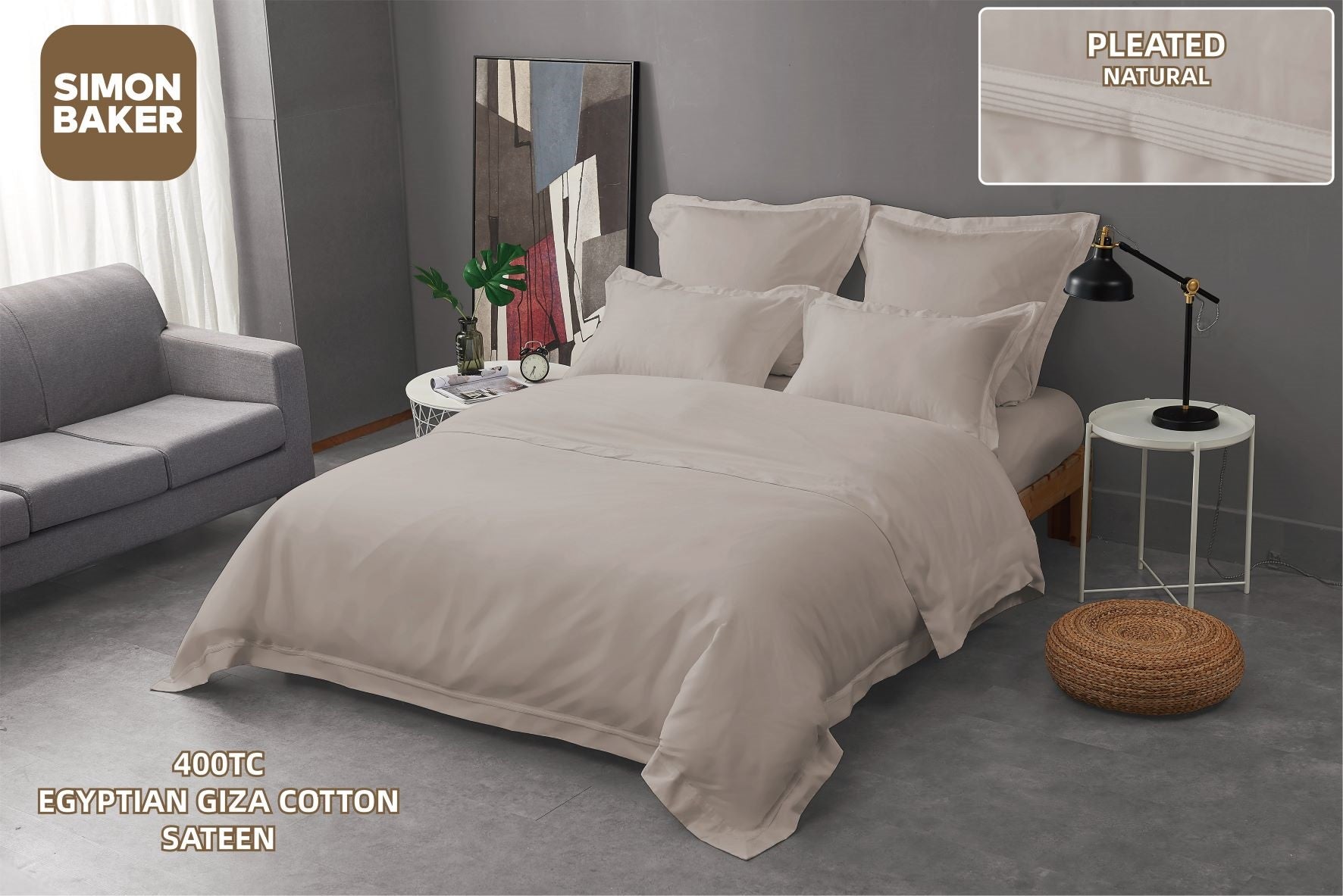 Pleated Egyptian Cotton Duvet Set